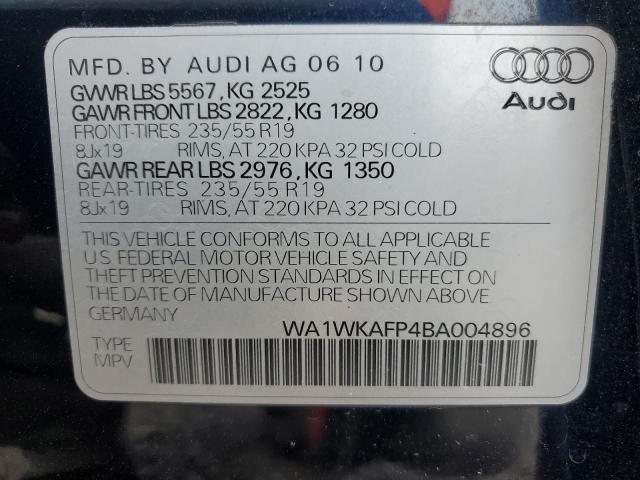 2011 Audi Q5 Prestige VIN: WA1WKAFP4BA004896 Lot: 60262124