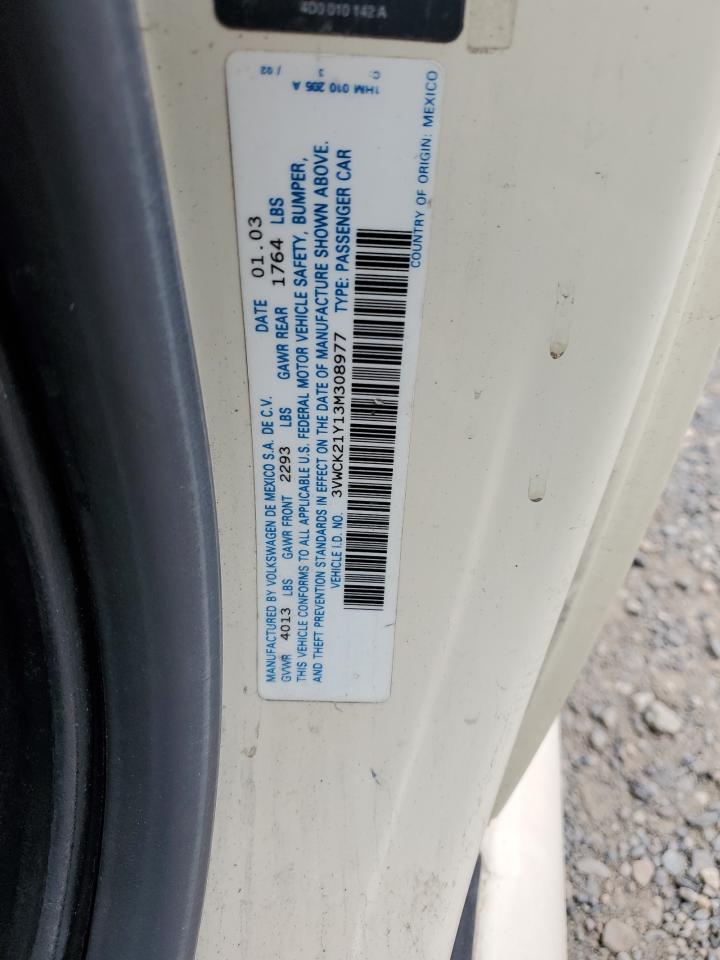 3VWCK21Y13M308977 2003 Volkswagen New Beetle Gls