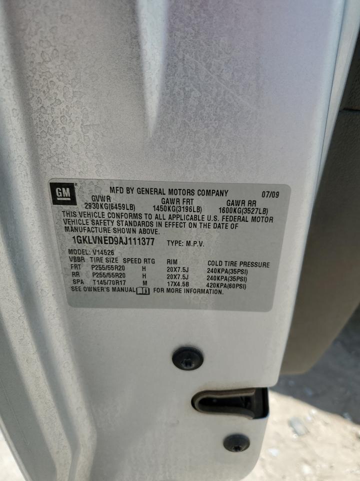 1GKLVNED9AJ111377 2010 GMC Acadia Slt-2