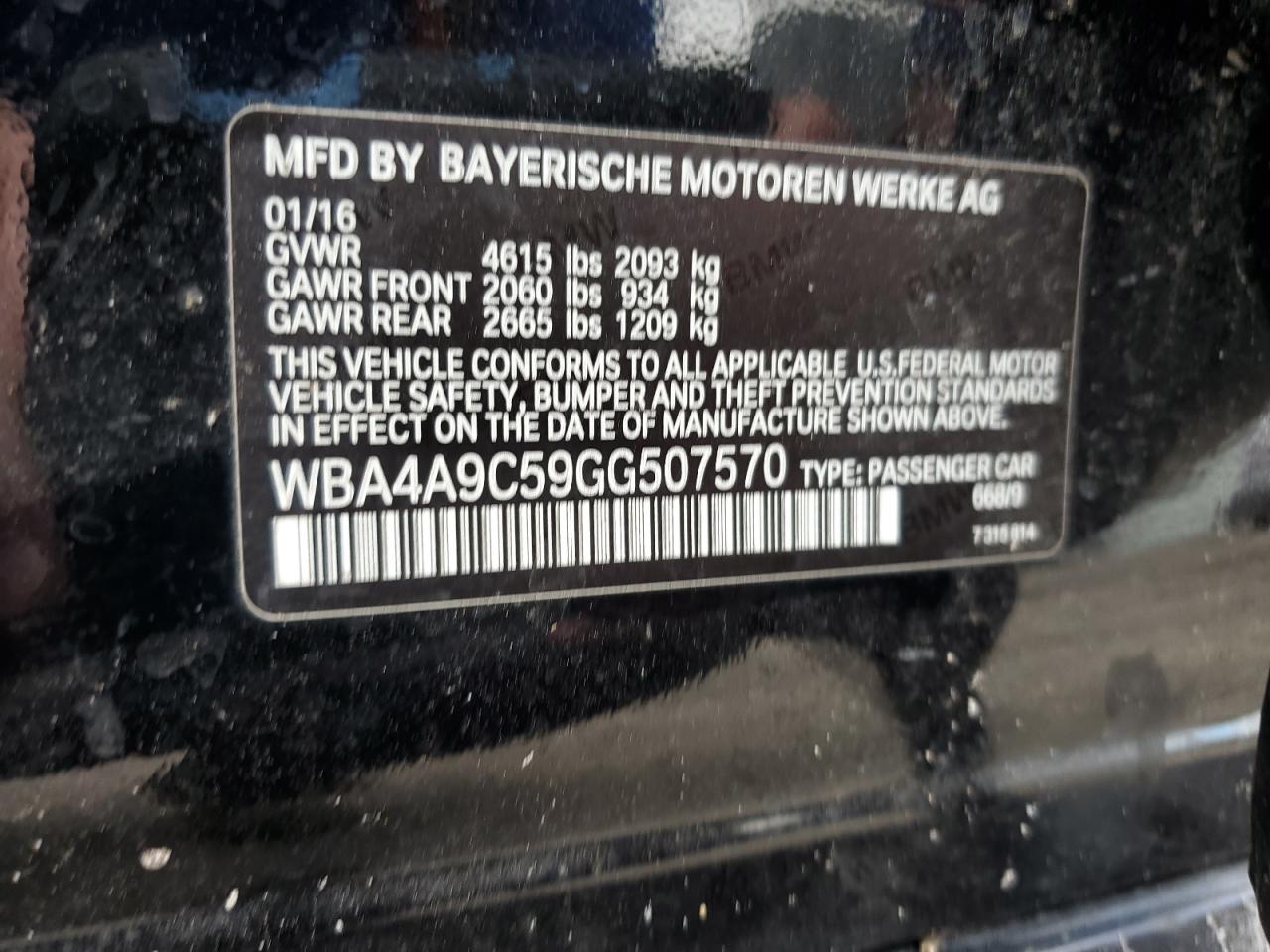 WBA4A9C59GG507570 2016 BMW 428 I Gran Coupe Sulev