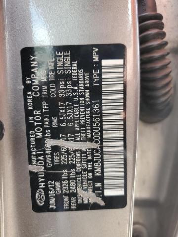 2013 Hyundai Tucson Gls VIN: KM8JUCAC0DU561361 Lot: 58856004