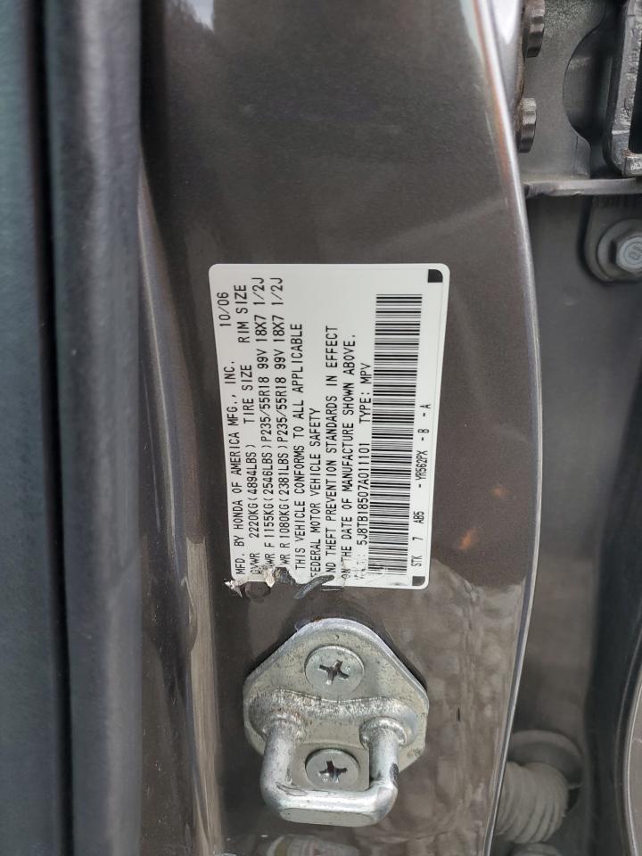 5J8TB18507A011101 2007 Acura Rdx Technology