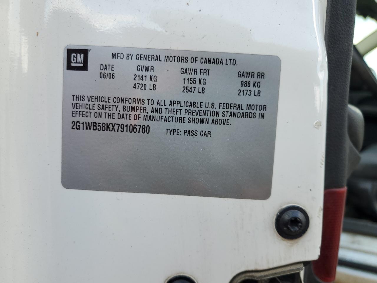 2G1WB58KX79106780 2007 Chevrolet Impala Ls