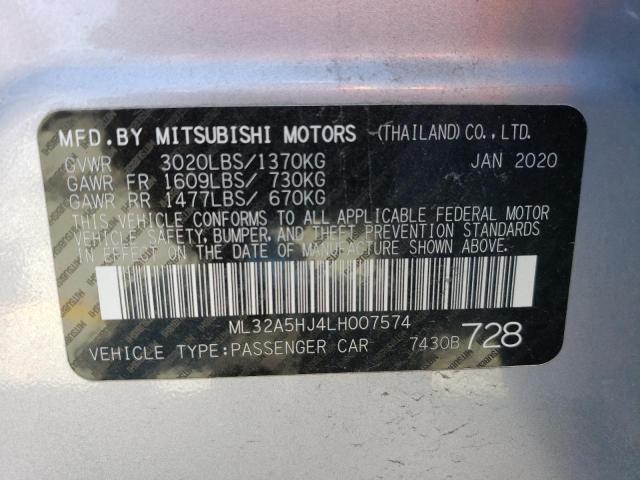 2020 Mitsubishi Mirage Le VIN: ML32A5HJ4LH007574 Lot: 58639834