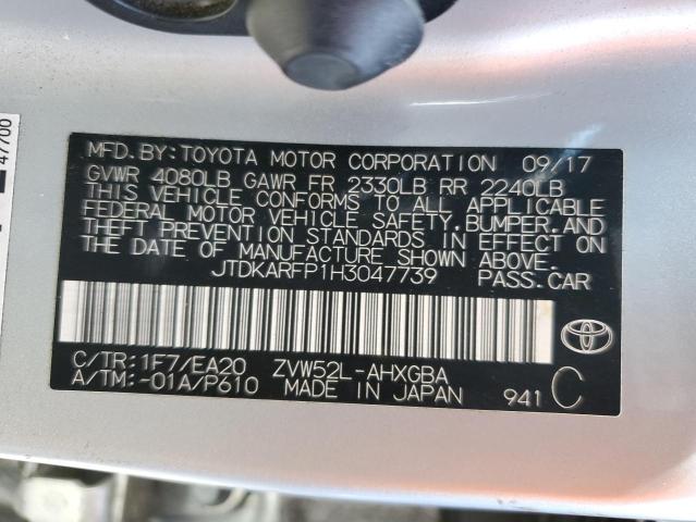 2017 Toyota Prius Prime VIN: JTDKARFP1H3047739 Lot: 59176294