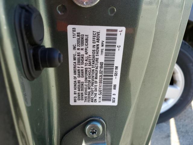 2003 Honda Element Ex VIN: 5J6YH18653L021840 Lot: 58582444