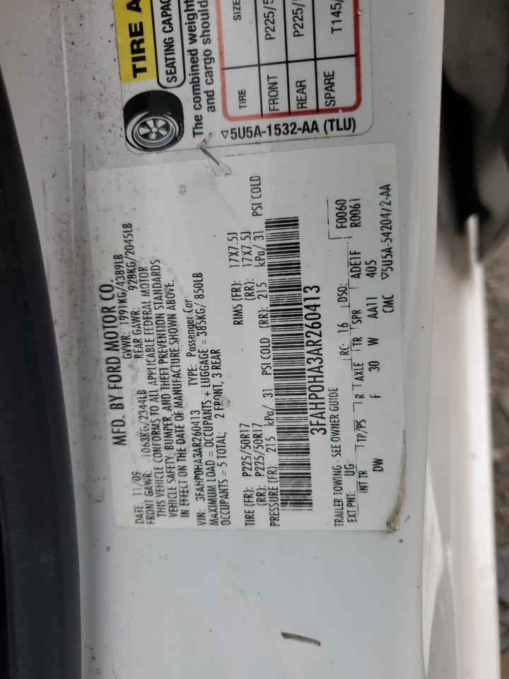 3FAHP0HA3AR260413 2010 Ford Fusion Se