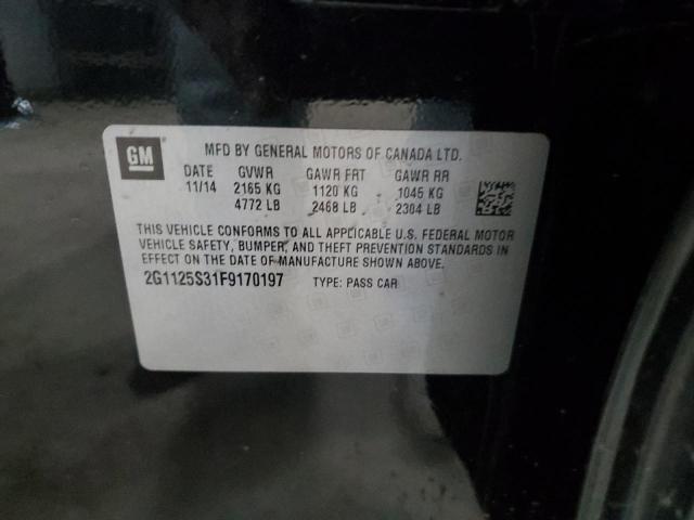 2015 Chevrolet Impala Lt VIN: 2G1125S31F9170197 Lot: 60071854