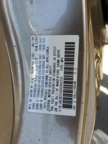 2005 Honda Cr-V Se VIN: JHLRD789X5C002225 Lot: 57835134