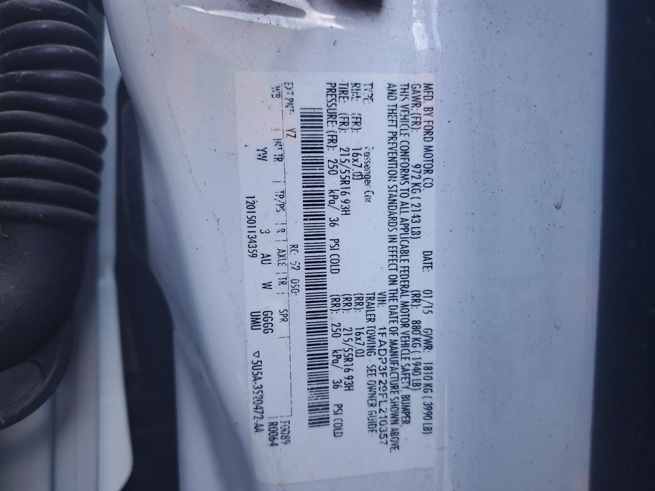 1FADP3F29FL210357 2015 Ford Focus Se