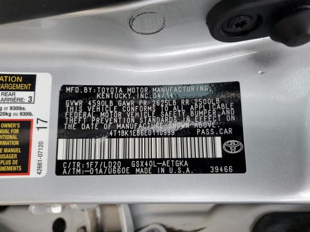 2014 Toyota Avalon Base VIN: 4T1BK1EB6EU110999 Lot: 60762164