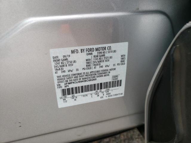 2019 Ford Edge Sel VIN: 2FMPK3J99KBC68260 Lot: 61037694