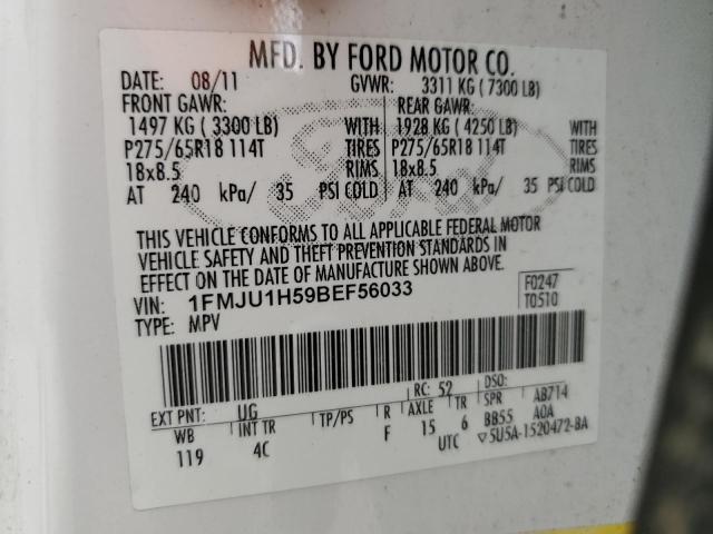 2011 Ford Expedition Xlt VIN: 1FMJU1H59BEF56033 Lot: 57373094