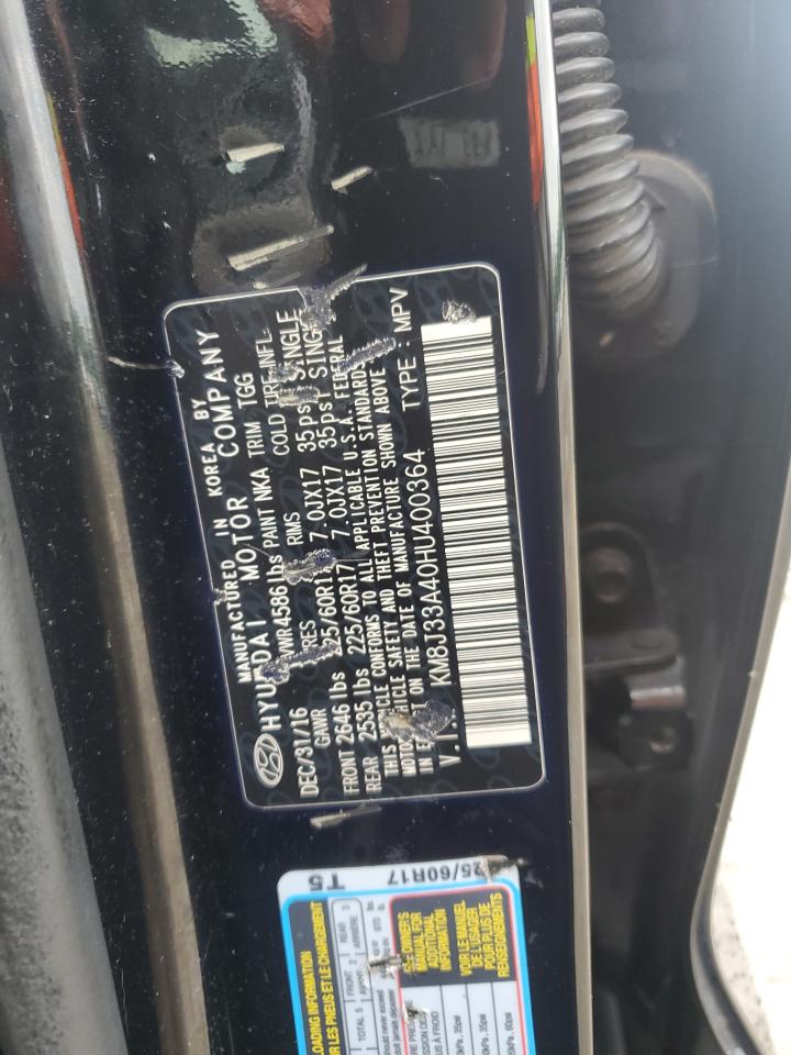 KM8J33A40HU400364 2017 Hyundai Tucson Limited