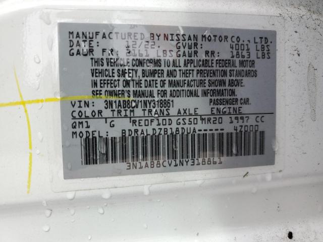 2022 Nissan Sentra Sv VIN: 3N1AB8CV1NY318861 Lot: 57786114