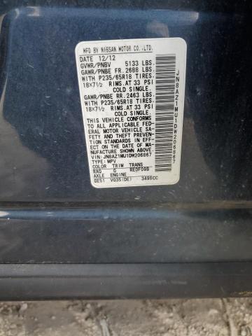 2013 Nissan Murano S VIN: JN8AZ1MU1DW206867 Lot: 57714444