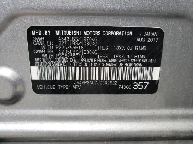 2018 MITSUBISHI OUTLANDER - JA4AP3AU7JZ002922