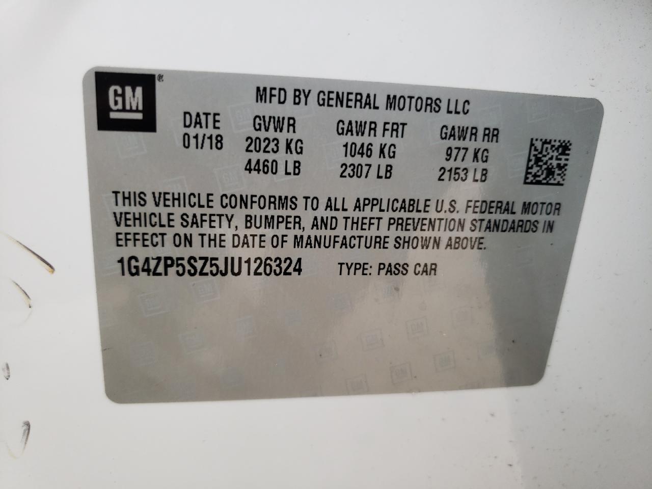 1G4ZP5SZ5JU126324 2018 Buick Lacrosse Essence