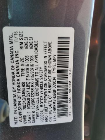 2HKRM3H39GH569034 2016 Honda Cr-V Lx