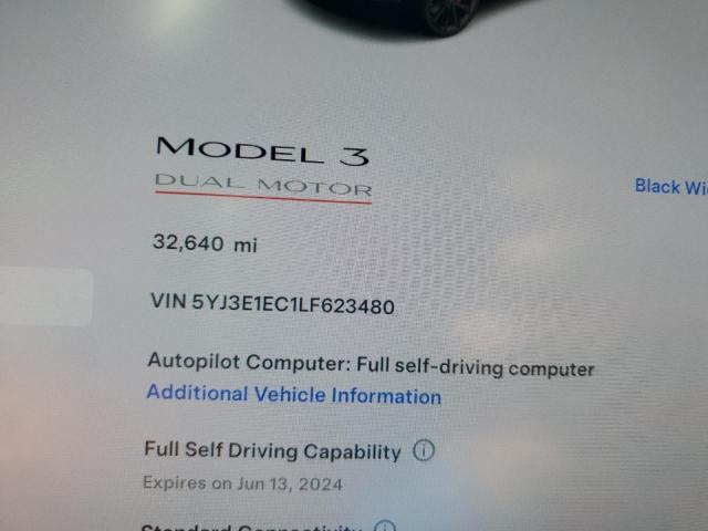 2020 Tesla Model 3 VIN: 5YJ3E1EC1LF623480 Lot: 57508514