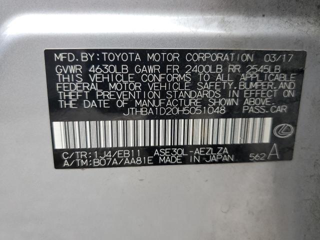 2017 Lexus Is 200T VIN: JTHBA1D20H5051048 Lot: 57432664