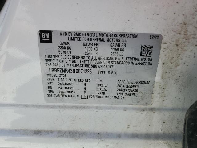 2022 Buick Envision Essence VIN: LRBFZNR43ND071226 Lot: 57420744