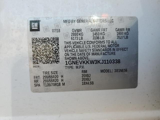 2019 Chevrolet Traverse Premier VIN: 1GNEVKKW3KJ110338 Lot: 58237784