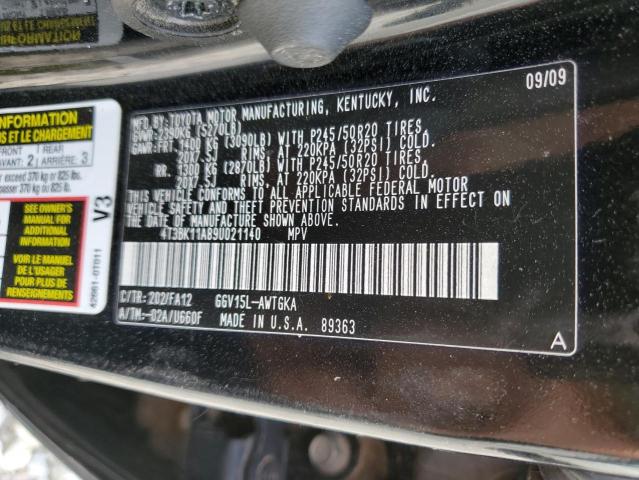 2009 Toyota Venza VIN: 4T3BK11A89U021140 Lot: 57459224