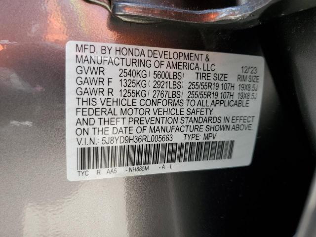 2024 Acura Mdx VIN: 5J8YD9H36RL005663 Lot: 60819144