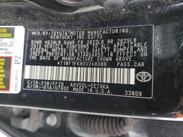 VIN 4T1BF1FK8DU248089 2013 Toyota Camry, L no.12