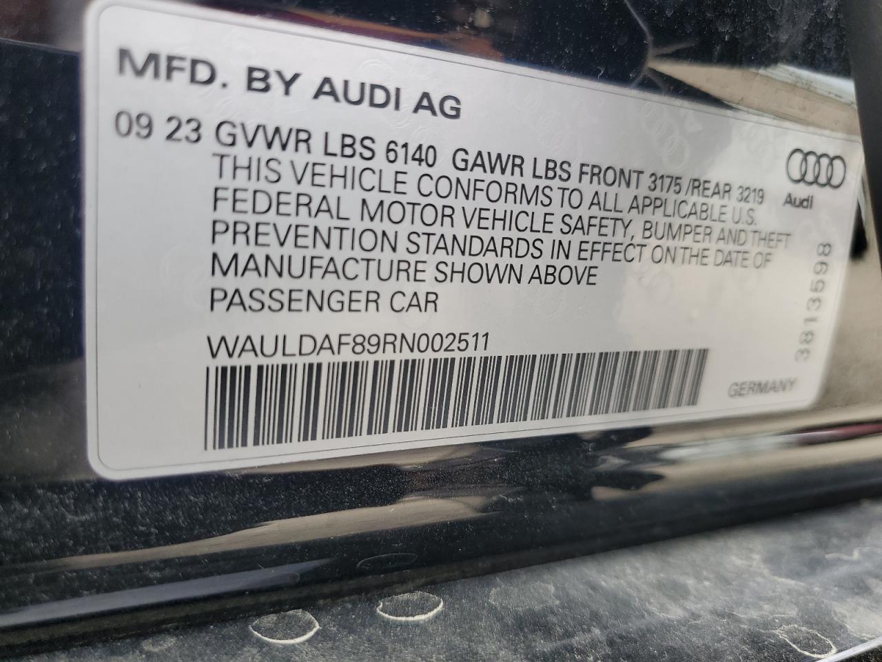 WAULDAF89RN002511 2024 Audi A8 L