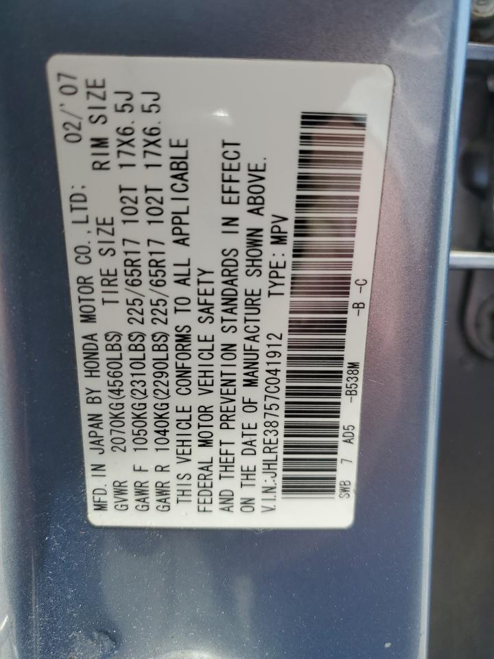 JHLRE38757C041912 2007 Honda Cr-V Exl