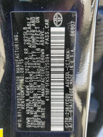 2016 TOYOTA CAMERY 4T1BF1FK5GU125094