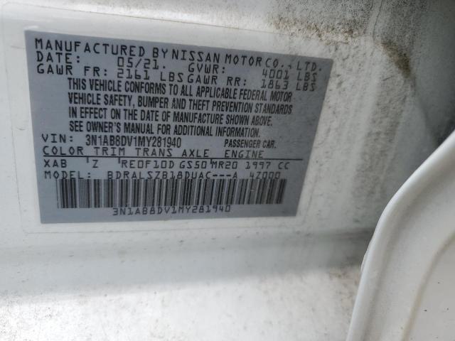 2021 Nissan Sentra Sr VIN: 3N1AB8DV1MY281940 Lot: 57124574