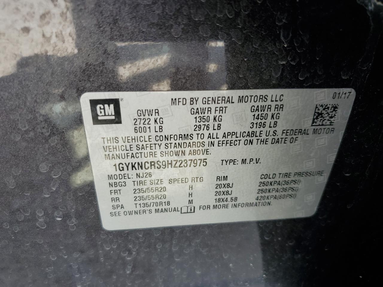 1GYKNCRS9HZ237975 2017 Cadillac Xt5 Premium Luxury