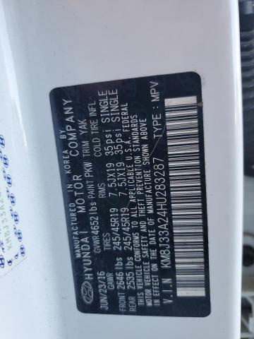 2017 Hyundai Tucson Limited VIN: KM8J33A24HU283287 Lot: 57906574