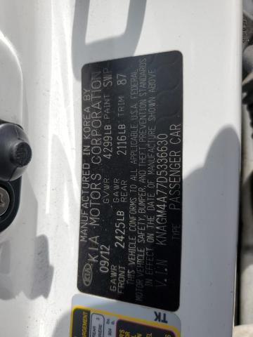 2013 Kia Optima Lx VIN: KNAGM4A77D5336630 Lot: 57138154