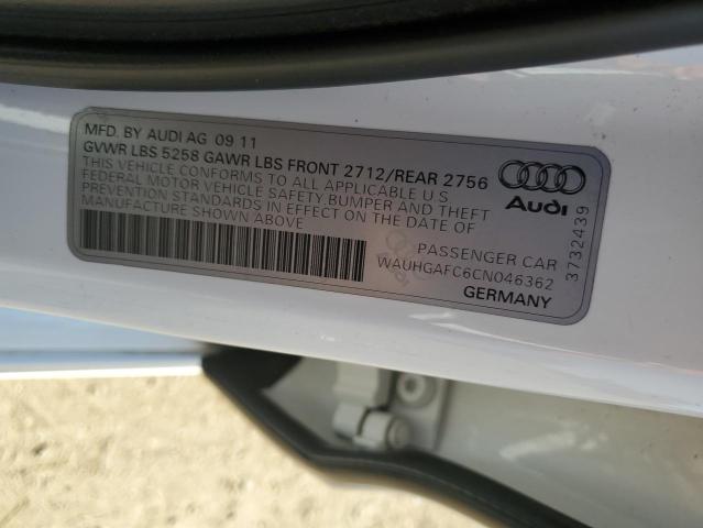 2012 Audi A6 Prestige VIN: WAUHGAFC6CN046362 Lot: 58144894