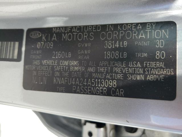 2010 Kia Forte Ex VIN: KNAFU4A24A5113098 Lot: 59452704