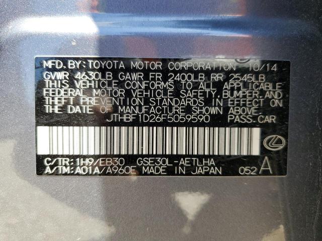 2015 Lexus Is 250 VIN: JTHBF1D26F5059590 Lot: 58154484