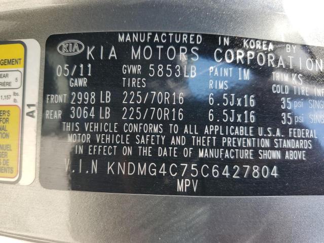 2012 Kia Sedona Lx VIN: KNDMG4C75C6427804 Lot: 57737034