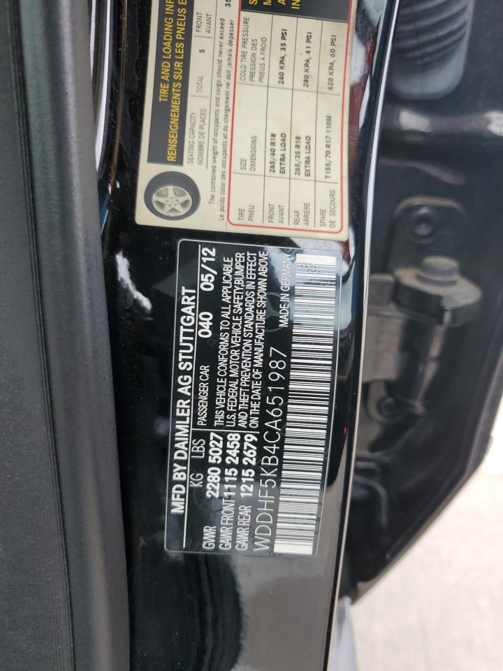 WDDHF5KB4CA651987 2012 Mercedes-Benz E 350