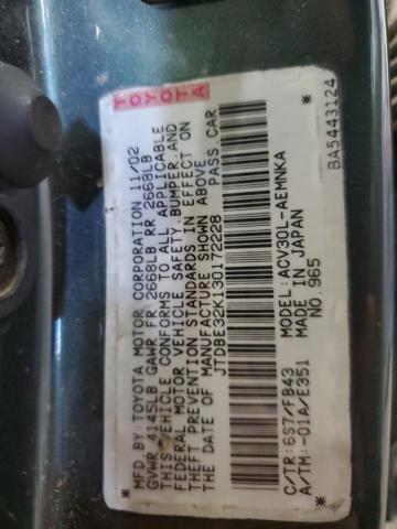 2003 Toyota Camry Le VIN: JTDBE32K130172228 Lot: 60905334