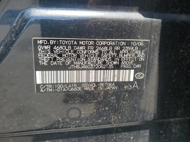 2007 Lexus Es 350 VIN: JTHBJ46G372062135 Lot: 61290384