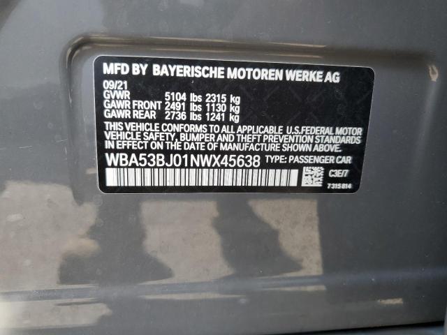 WBA53BJ01NWX45638 BMW 5 Series 540 I 12