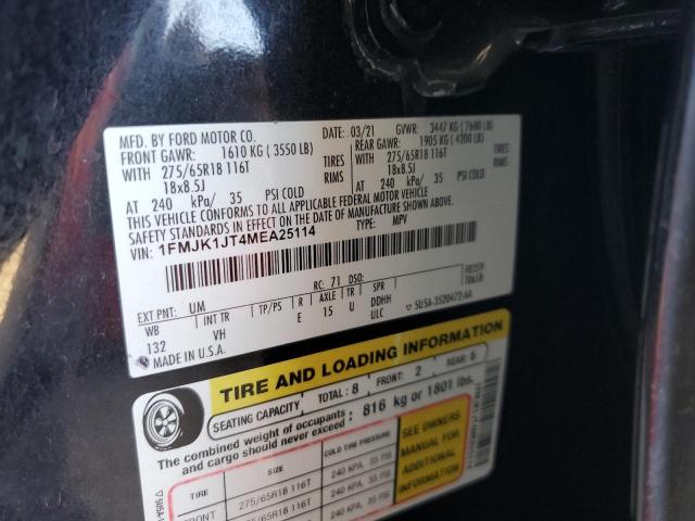 2021 Ford Expedition Max Xlt VIN: 1FMJK1JT4MEA25114 Lot: 57021734