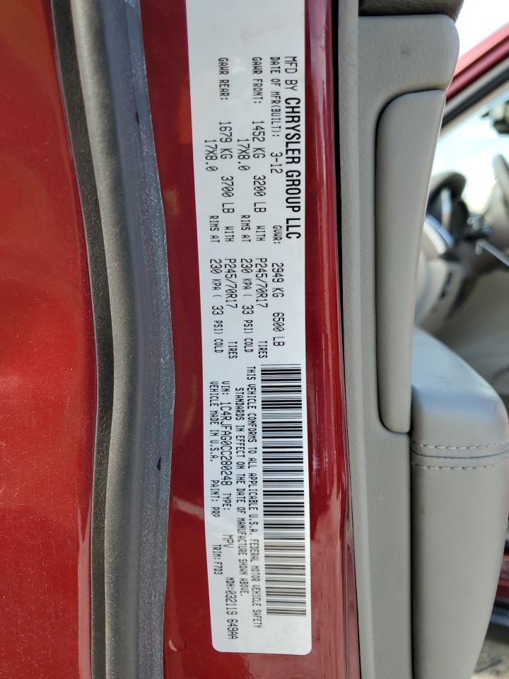 1C4RJFAG0CC280248 2012 Jeep Grand Cherokee Laredo