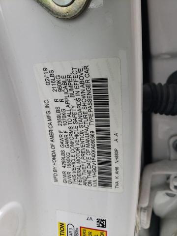 1HGCV1F4XKA060669 2019 HONDA ACCORD - Image 12