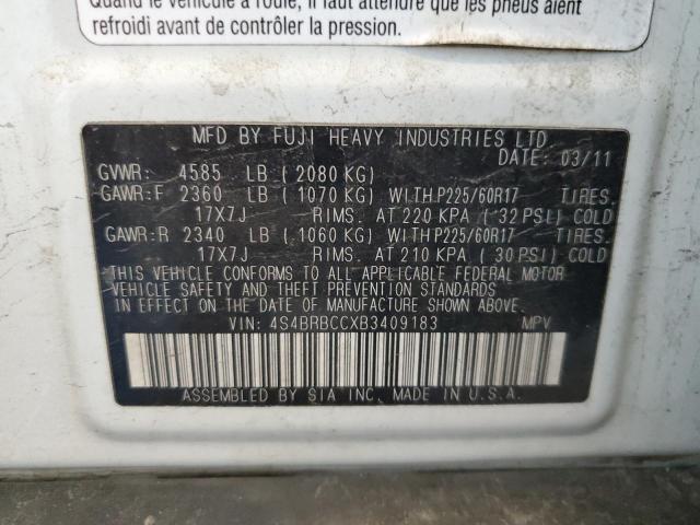 2011 Subaru Outback 2.5I Premium VIN: 4S4BRBCCXB3409183 Lot: 59102344