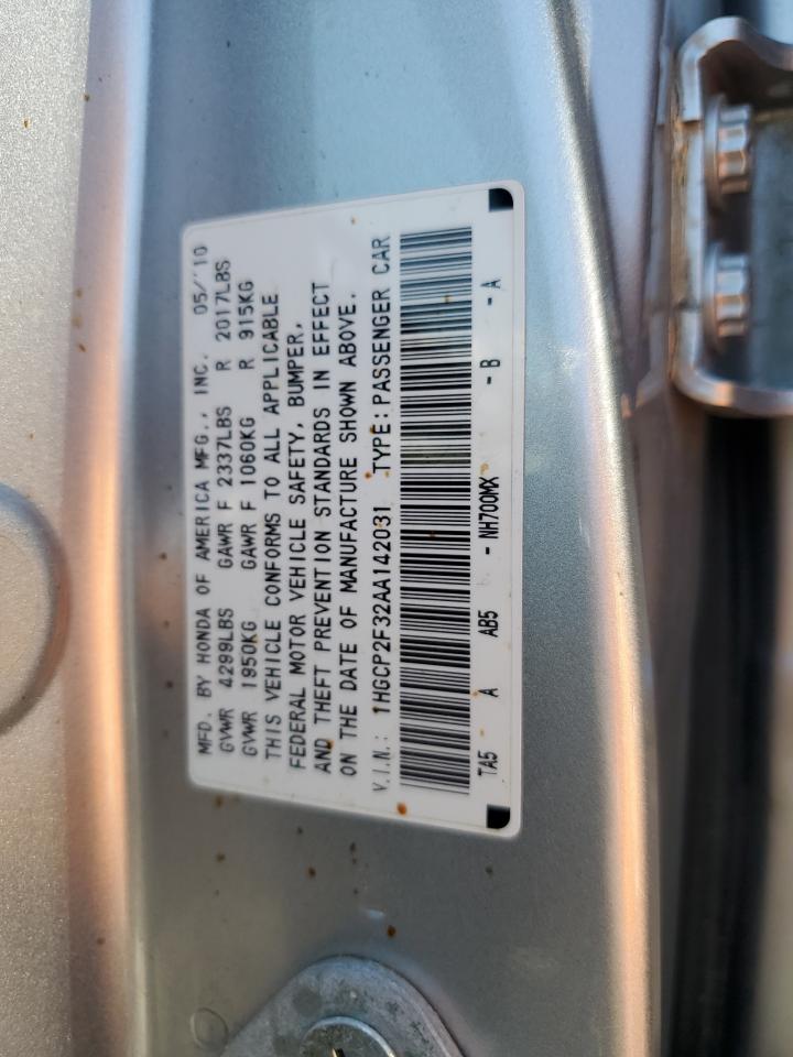 1HGCP2F32AA142031 2010 Honda Accord Lx